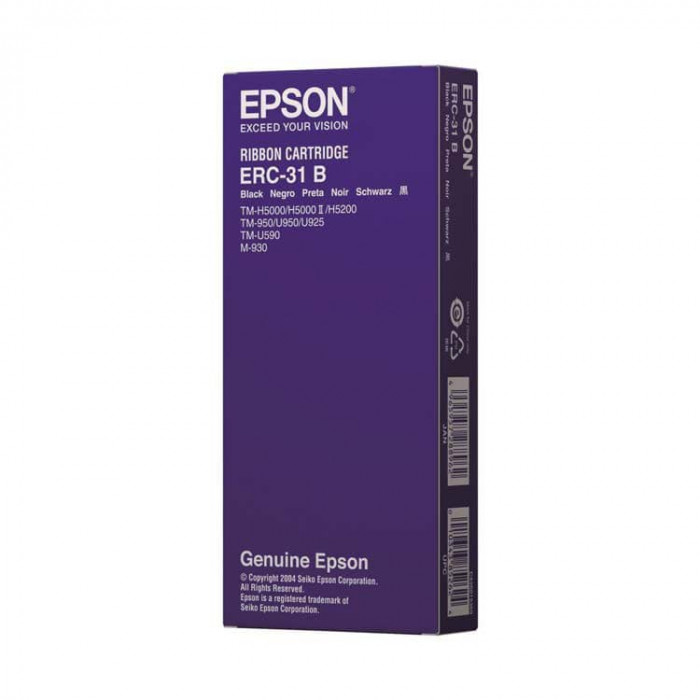 Epson ERC 31, Ribbon / Ribbon Negro para TM-H 5000, TM-U 950, TM-U 925, TM-U 590