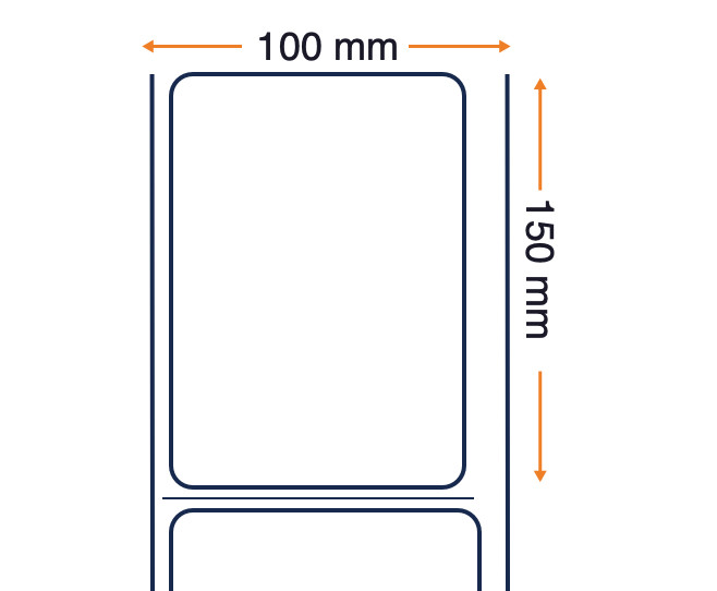 Etiqueta Transferencia Térmica Blanco mate  100mm x 150 mm , caja con 4  rollos