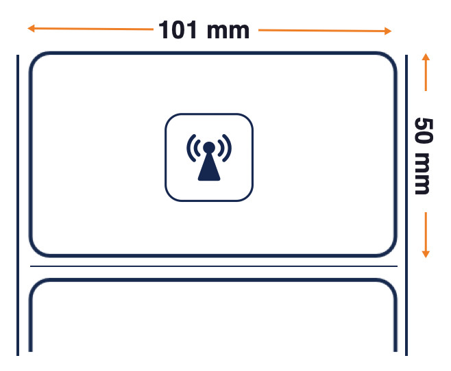 Tag RFID Z-Select 2000T per stampanti industriali .101,6 mm x 50,8 mm -