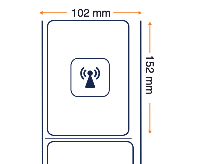 Étiquettes RFID Zebra, ZBR2100, Z-Select 2000T, papier ordinaire, 102 mm x 152 mm