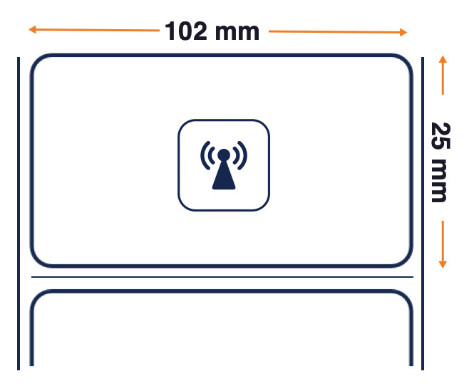 Etiquetas RFID Z-Select 2000T - 102 x 25 mm (ZBR2000 / UCODE 8)