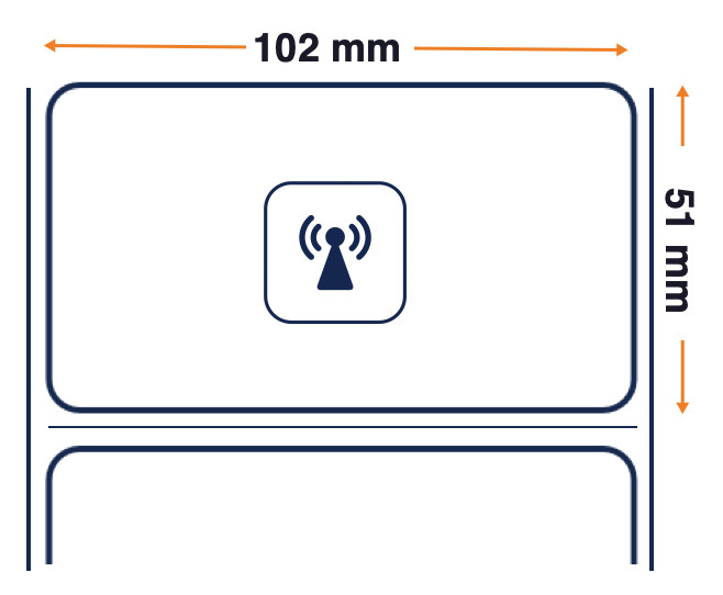 Etiquetas RFID avanzadas Z-Select 2000T - Incrustación: ZBR-4000 - IC: UCODE 8 - 101,6 mm x 50,8 mm - Etiquetas por rollo: 500 - Rollos por caja: 2 - Cinta recomendada: 02300GS11007