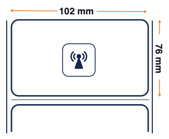 RFID-Tags Z-Select 2000T für Industriedrucker - Inlay: ZBR 2000 - IC: UCODE 8 bis 101,6 mm x 76,2 mm - Etiketten pro Rolle: 1500 - Rolls pro Box: 1 - Cinta Empfehlung: 02300BK11045