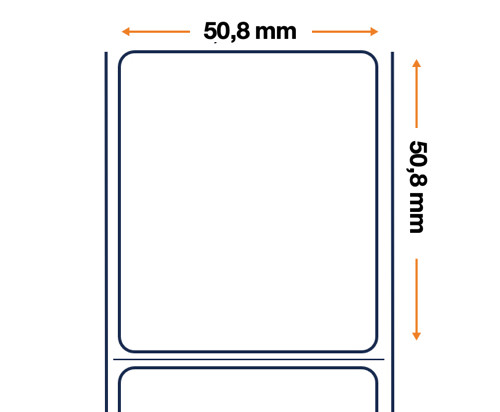 Étiquette Zebra, papier ordinaire, Z-Perform 1000T, largeur : 50,8 mm, hauteur : 50,8 mm, diamètre : 127 mm, diamètre du mandrin : 25,4 mm