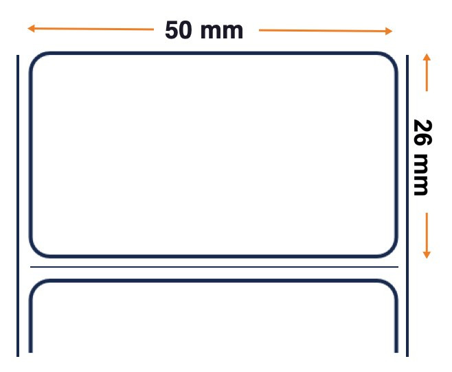 Etiquetas .50x26mm/1 Ex-140 Papel Blanco Couché Semibrillo 51.000 unidades 