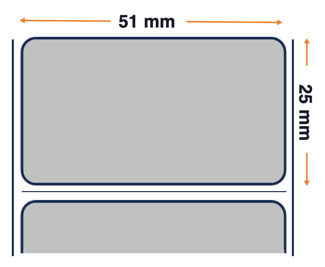 8000T Void Matte - Etiquetas de poliéster de plata evidentes de manipulación 51mm x 25mm. Nucleo: 76mm