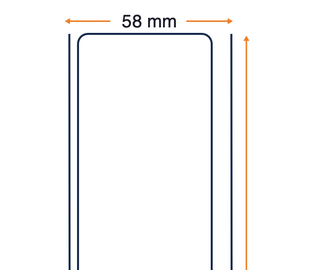 8000D Linerless Mobile - Etiqueta sin revestimiento blanca térmica directa superior - Adhesivo permanente - 58 mm x Cont