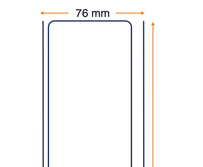 Etiqueta Zebra, Papel térmico, ZeroLiner 2000D, Anchura: 76 mm, Altura: 19000 mm, Diámetro: 50 mm, Diámetro del núcleo: 19 mm