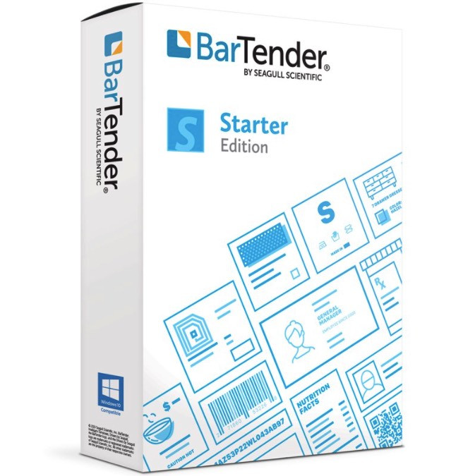Seagull BarTender BTS-WS-MNT-1YR Software de Diseño de Etiquetas BarTender Starter