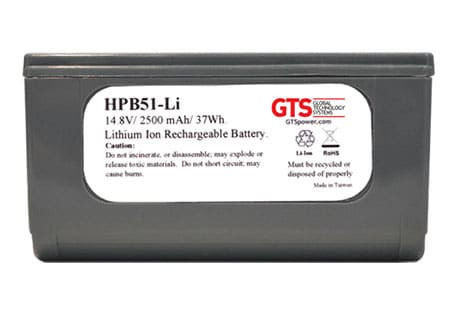 Paquete de 10 del HBP51-LI, una batería de reemplazo compatible de 100 para impresoras Intermec PB50 PB51. 2500 mAh. OEM P/N: 318-026-001