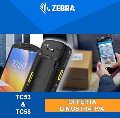 Sconto fino al 20% sull'acquisto di apparecchiature demo su Zebra TC53e, TC58e e TC53e-RFID